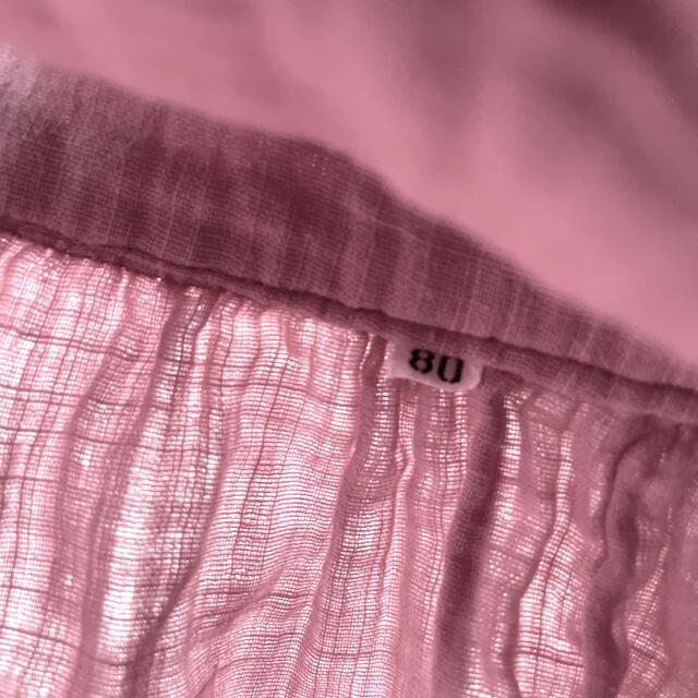 ハンドメイド　ガーゼ生地　ワンピース　80 キッズ/ベビー/マタニティのベビー服(~85cm)(ワンピース)の商品写真