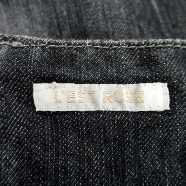 L'EST ROSE(レストローズ)のレストローズ デニムスカート フレアスカート ミニ丈 リボン付き 2 グレー レディースのスカート(ミニスカート)の商品写真