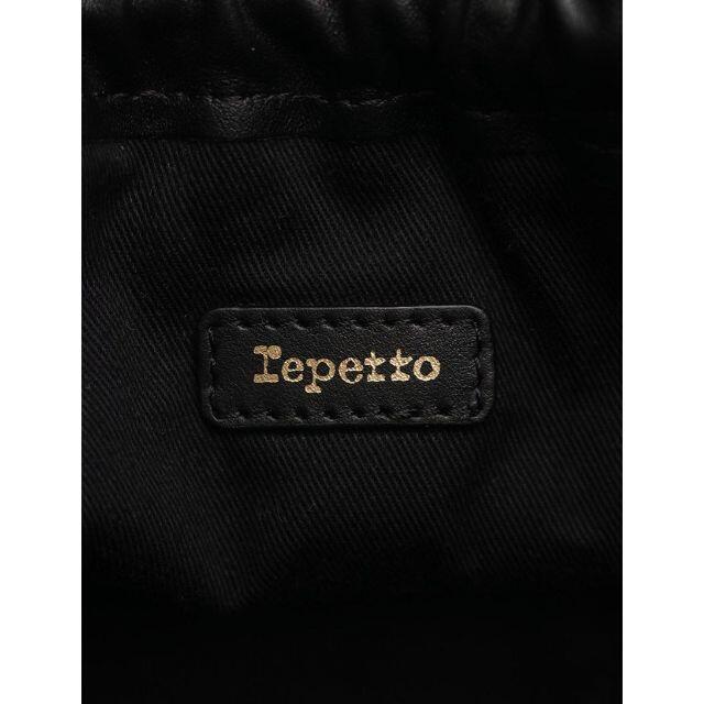 repetto(レペット)のチェーンショルダーバッグ レザー 黒 巾着 レディースのバッグ(ショルダーバッグ)の商品写真