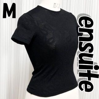 エンスウィート(ensuite)のensuite ナイロン100％　Tシャツ　M　伸縮性　スポーティー(Tシャツ(半袖/袖なし))