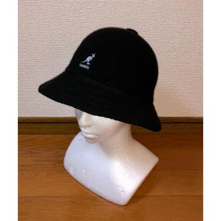 カンゴール(KANGOL)のM 美品 KANGOL メトロハット バケットハット カンゴール ブラック 黒(ハット)