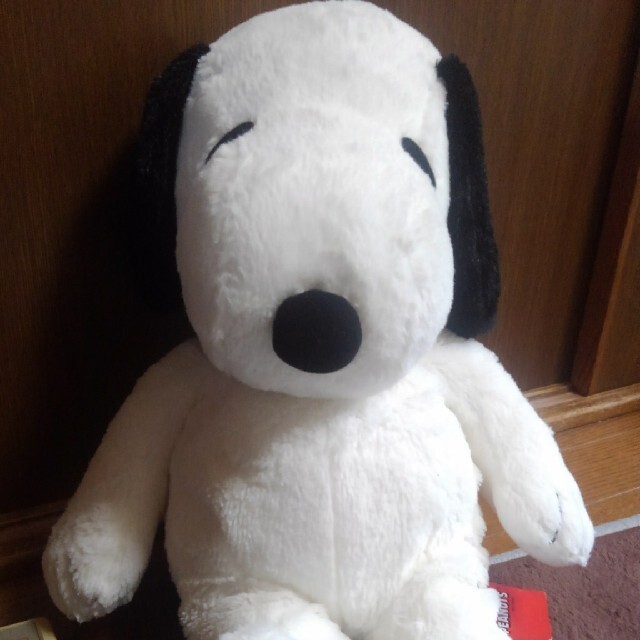 SNOOPY(スヌーピー)のハグハグスヌーピーぬいぐるみ黒Lサイズ エンタメ/ホビーのおもちゃ/ぬいぐるみ(ぬいぐるみ)の商品写真