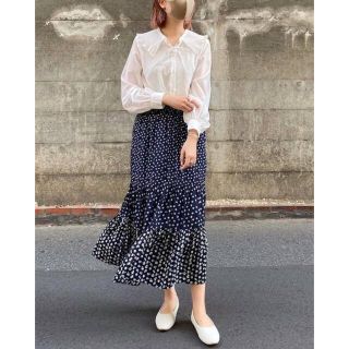 ユニクロ(UNIQLO)の完売 美品 ポール&ジョー ユニクロ ロングスカート M ブルー 花柄 新品(ロングスカート)