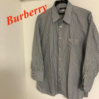 バーバリー(BURBERRY)の至高の逸品　Burberry London ストライプシャツ　ロゴ刺繍　Mサイズ(シャツ)