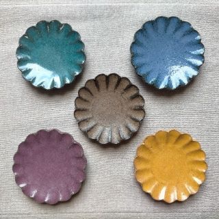 小澤基晴さん 輪花豆皿 5枚セットの通販 by moa's shop|ラクマ