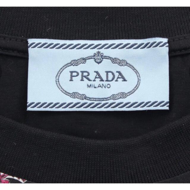 【極美品☆PRADA】フローラルプリント・切り替えTシャツ・シルク生地