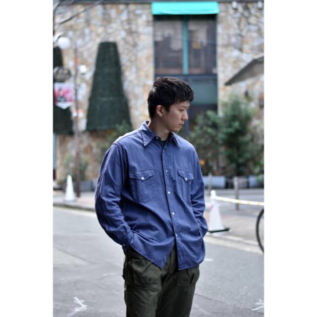 comoli  21AW ヨリ杢ワークシャツ　サイズ2
