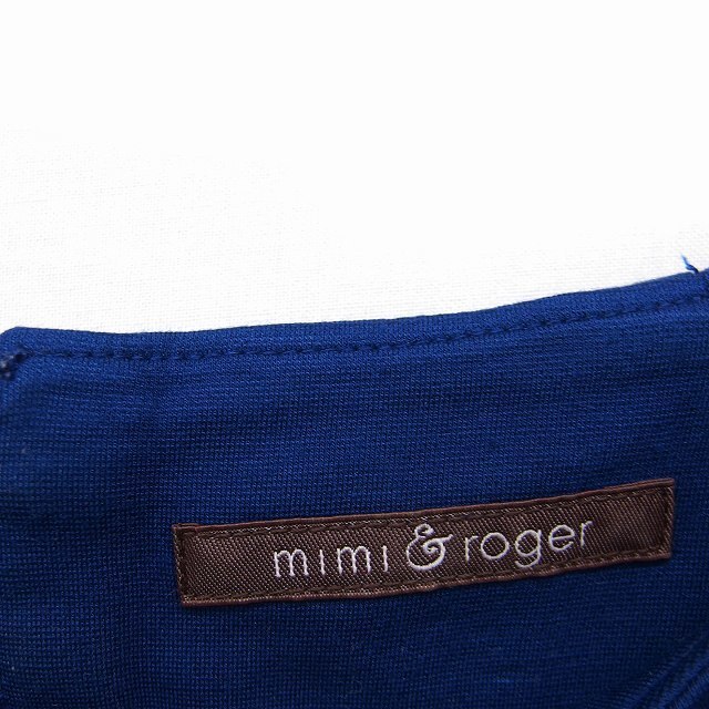 mimi&roger(ミミアンドロジャー)のミミ&ロジャー mimi&roger ワンピース ノースリーブ ひざ丈 無地 青 レディースのワンピース(ひざ丈ワンピース)の商品写真