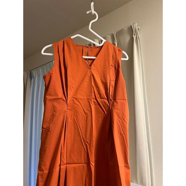 cara katrin TOKYO  tuck sun-dress オレンジ レディースのワンピース(ロングワンピース/マキシワンピース)の商品写真