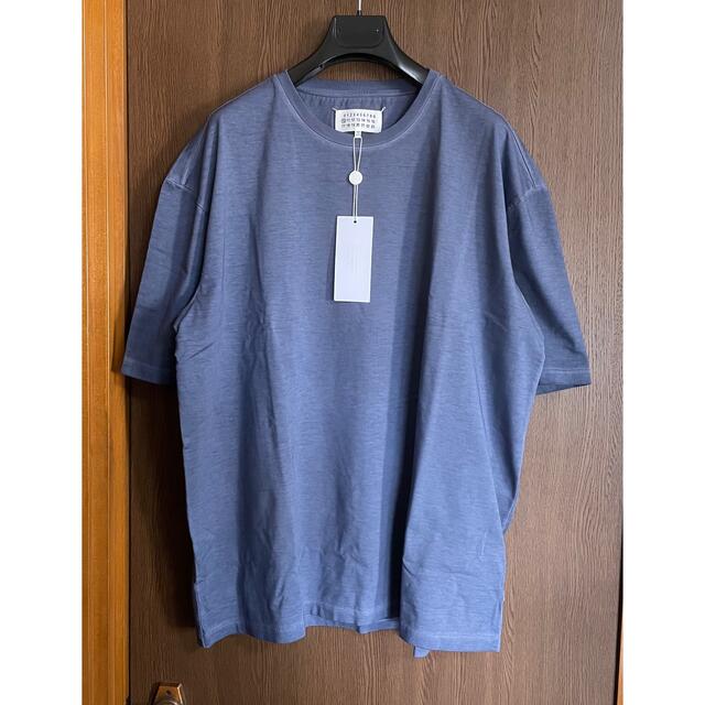 Tシャツ/カットソー(半袖/袖なし)48新品 メゾン マルジェラ Memory of 4ステッチ ブルー Tシャツ