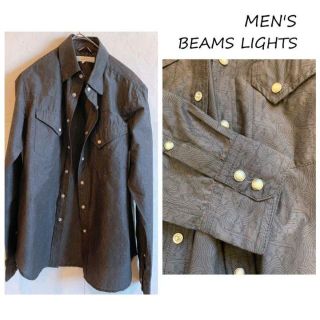 ビームスライツ(BEAMS LIGHTS)の【美品】BEAMS LIGHTS メンズ　柄シャツ 夏　ブラウン(シャツ)