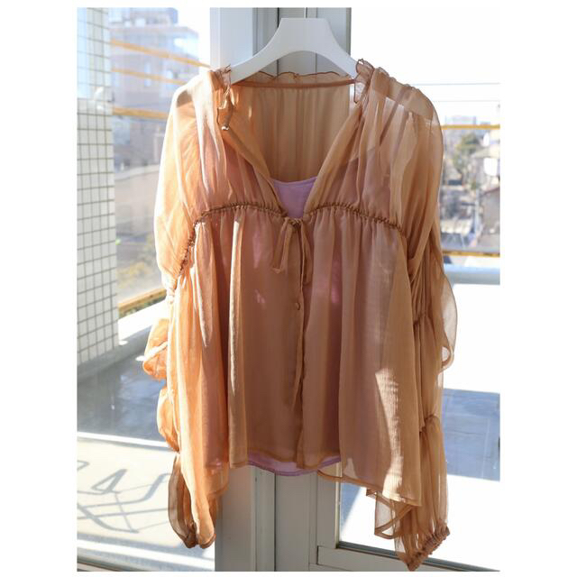 triple shirring blouse set（brown）