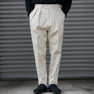 NEAT TEPARED COTTON PIQUE IVORY SIZE:44(スラックス)