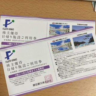 藤田観光の株主優待券２枚★ 箱根小涌園ユネッサン下田海中水族館(その他)