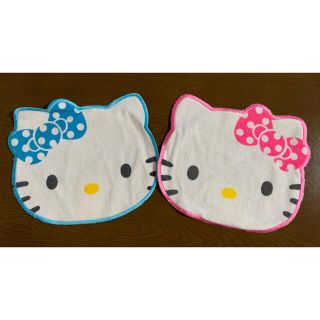 ハローキティ(ハローキティ)の☆新品 ハローキティ HELLO Kitty ダイカットタオル♪2枚セット(キャラクターグッズ)