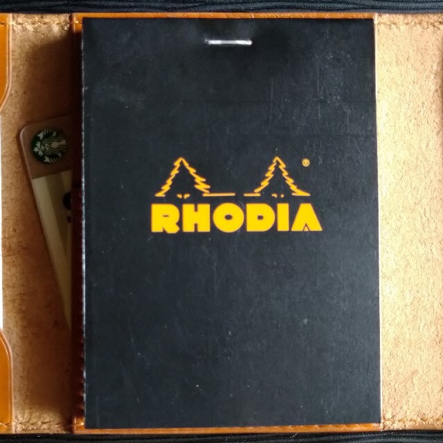 RHODIA No.12 手帳型カバー【タンニンレザー　ブラウン】 インテリア/住まい/日用品の文房具(ノート/メモ帳/ふせん)の商品写真