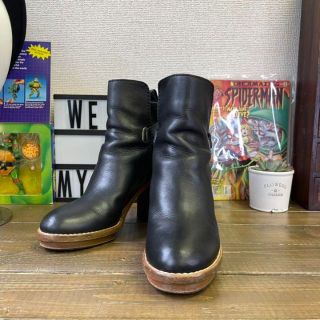 アクネ(ACNE)の良品 Acne アクネ ショートブーツ チャンキーヒール ブラック 38(ブーツ)