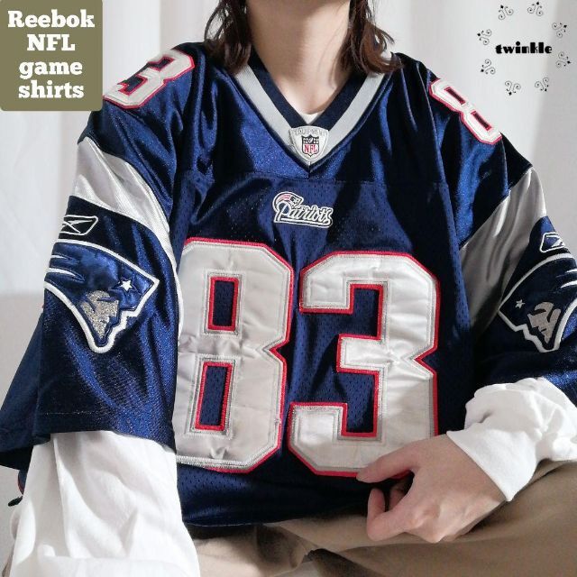 Reebok(リーボック)の【大人気】Reebok×NFL ペイトリオッツ 刺繍 アメフト ゲームシャツ メンズのトップス(Tシャツ/カットソー(半袖/袖なし))の商品写真