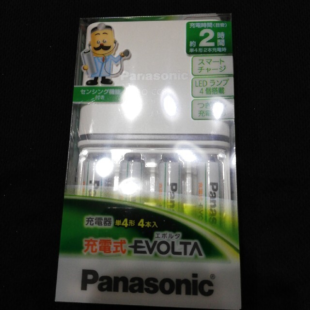 Panasonic(パナソニック)のPanasonic 充電式エボルタ K-KJ83MLE04 スマホ/家電/カメラのスマホ/家電/カメラ その他(その他)の商品写真