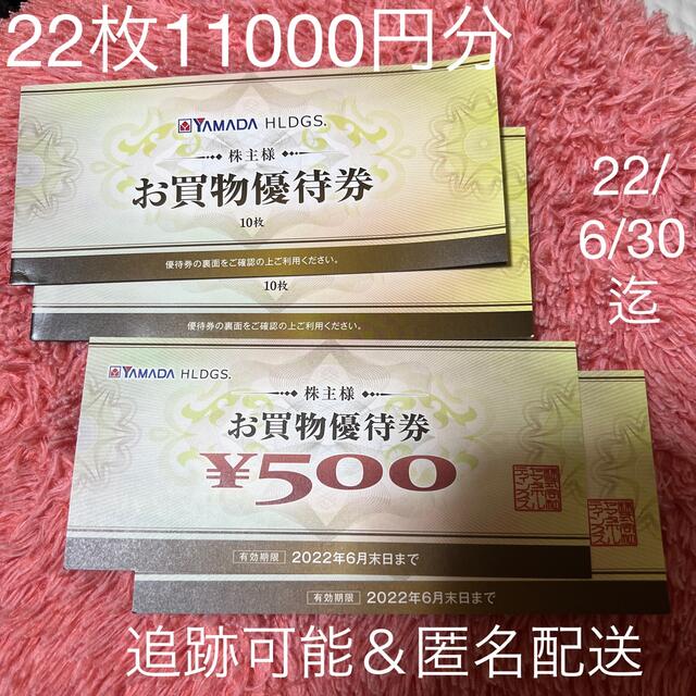 ヤマダ電機 株主優待券 500円×10枚×2冊＋バラ2枚＝22枚＝11000円分 プッシュされた製品 チケット 