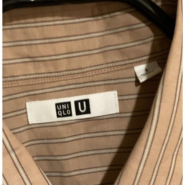 UNIQLO(ユニクロ)の2020SS ユニクロU ストライプレギュラーカラーシャツ　ピンク　L メンズのトップス(シャツ)の商品写真
