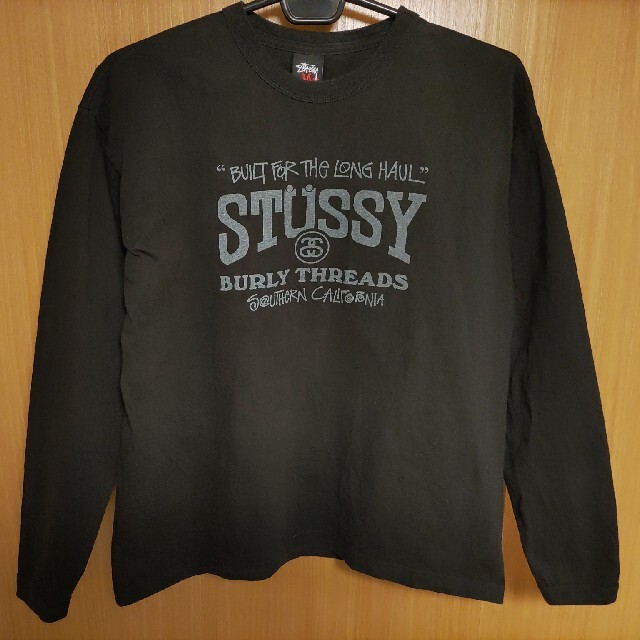 STUSSY(ステューシー)のステューシーSSロゴSTUSSY長袖TシャツBURLY THREADS黒ロンT メンズのトップス(Tシャツ/カットソー(七分/長袖))の商品写真