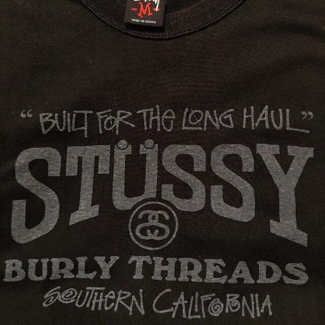 STUSSY(ステューシー)のステューシーSSロゴSTUSSY長袖TシャツBURLY THREADS黒ロンT メンズのトップス(Tシャツ/カットソー(七分/長袖))の商品写真