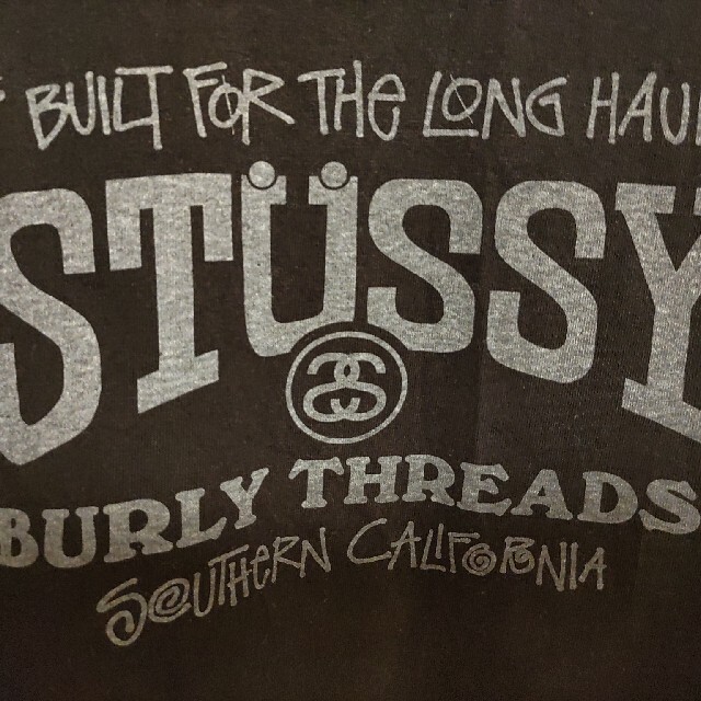 STUSSY(ステューシー)のステューシーSSロゴSTUSSY長袖TシャツBURLY THREADS黒ロンT メンズのトップス(Tシャツ/カットソー(七分/長袖))の商品写真