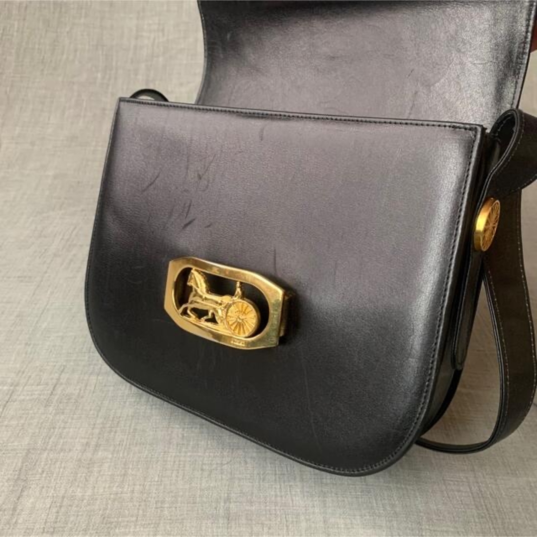 CELINE - 希少 80s OLD CELINE 馬車金具 車輪 ショルダーバッグ CELINE - 希少 80s OLD CELINE 馬車金具 車輪 ショルダーバッグ