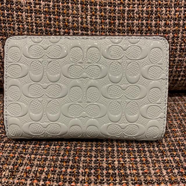 COACH コーチ 折り財布 エナメルブルー-