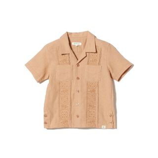 ビームスアウトレット(BEAMS OUTLET)の【LT.ORANGE】BEAMS mini / ワニ エンブレム キューバシャツ (90~150cm)(ブラウス)