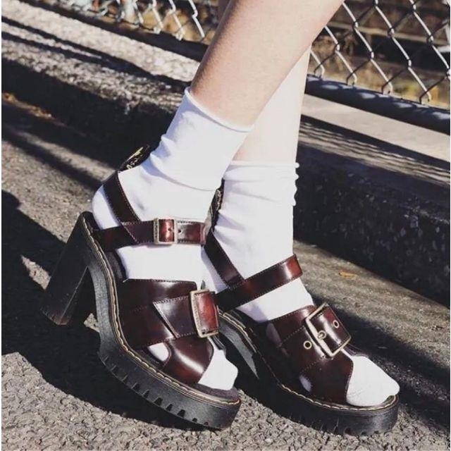 Dr.Martens - Dr.Martens GRANIK UK5 赤 厚底 ヒール サンダルの通販