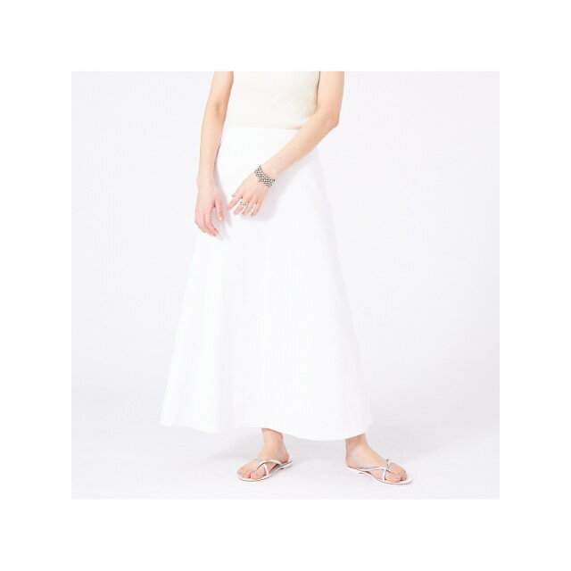 【ホワイト】【XSサイズ展開】シェルタリングフレアスカート