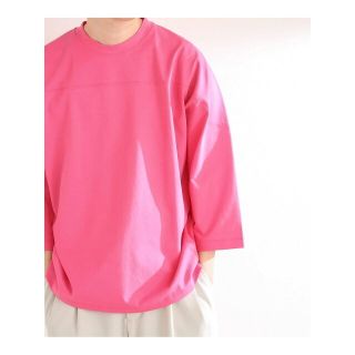 センスオブプレイスバイアーバンリサーチ(SENSE OF PLACE by URBAN RESEARCH)の【PINK】『ユニセックス』ヘビーウエイトフットボールTシャツ(5分袖)(Tシャツ/カットソー(半袖/袖なし))