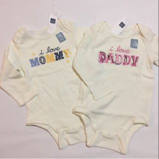 ベビーギャップ(babyGAP)の二枚セット 80 MOMMY & DADDY & カバーオール & パンツ(ロンパース)