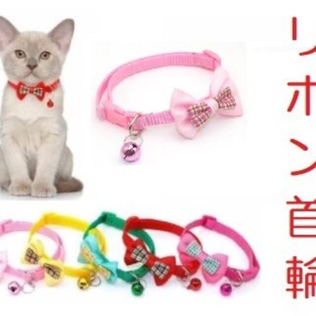 猫ちゃんリボン首輪（ピンク）　猫じゃらし／ねこじゃらし その他のペット用品(猫)の商品写真