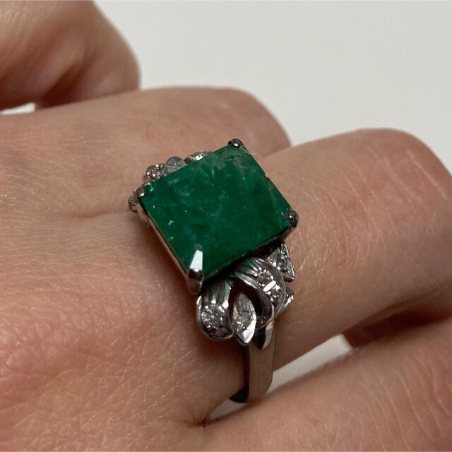 天然エメラルド大粒リング💍サイズ18号/指輪#18 レディースのアクセサリー(リング(指輪))の商品写真