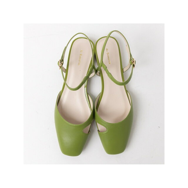 AU BANNISTER(オゥバニスター)の【グリーン】スクエアトゥ ストラップパンプス レディースの靴/シューズ(サンダル)の商品写真