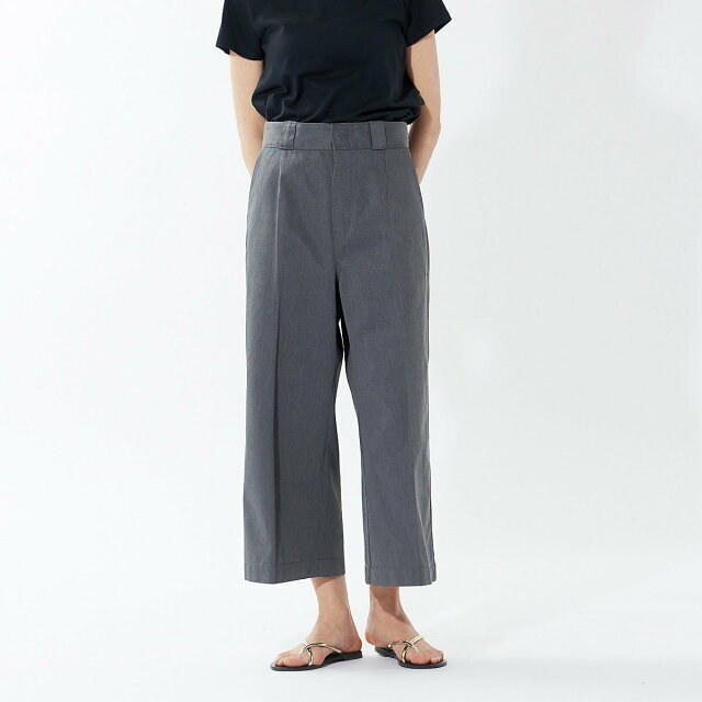 【チャコールグレー】【Dickies*qualite】ワイドパンツ