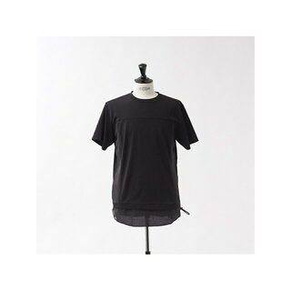 ゴーサンゴーイチプールオム(5351 POUR LES HOMMES)の【ブラック】ブロックサイドギャザー 半袖 Tシャツ(その他)