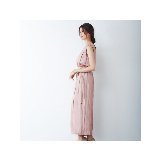 ピンク】サテンVネックオールインワン 『2年保証』 12474円 www