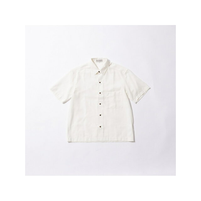 【ホワイト】パナマ ストライプ 半袖 シャツ