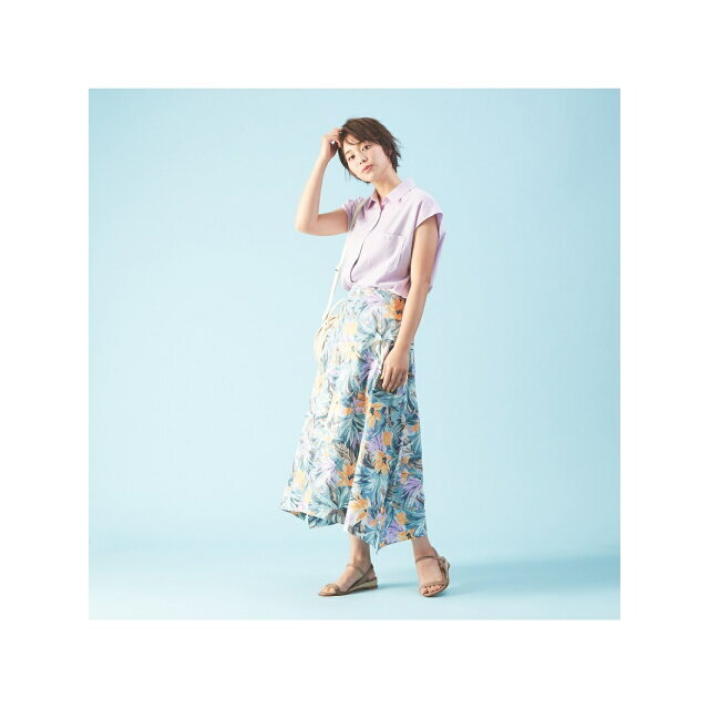 【ライトブルー】フラワープリントスカート 6