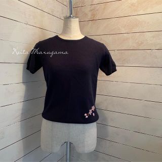 美品 ケイタマルヤマ 手刺繍 桜 ニット ネイビー アンダーカバー マルニ
