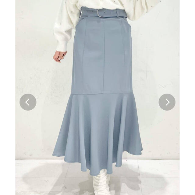 MERCURYDUO(マーキュリーデュオ)のベルト付ストレッチマーメイドイレヘムスカート レディースのスカート(ロングスカート)の商品写真