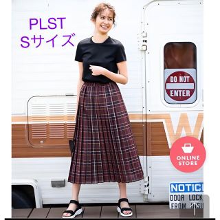 プラステ(PLST)の未使用＊大草直子さん着 PLST＊大人っぽい シアーチェックプリーツスカート(ロングスカート)