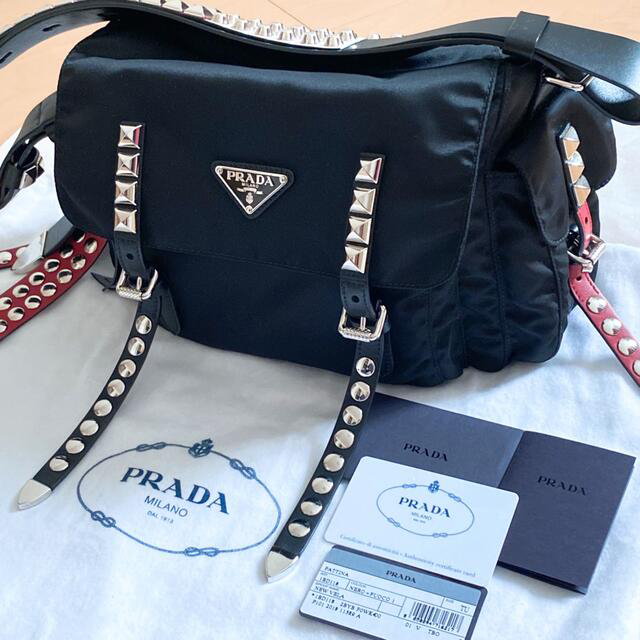 PRADA NEW VELA ショルダーバッグ スタッズ