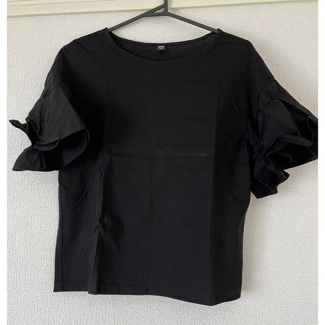 UNIQLO(ユニクロ)のUNIQLO 袖フリルトップス レディースのトップス(Tシャツ(半袖/袖なし))の商品写真