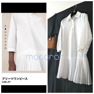 ザラ(ZARA)の春夏ZARAザラ人気プリーツ ワンピース白シャツワンピース白ロングシャツ白 完売(ひざ丈ワンピース)