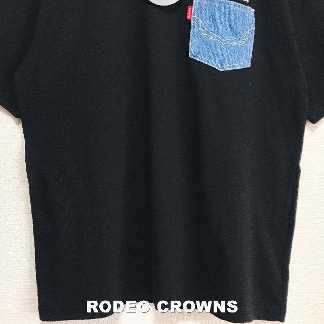 RODEO CROWNS(ロデオクラウンズ)の【RODEO CROWNS】デニムポケ 刺繍ロゴ ビックTシャツ タグ付未使用 レディースのトップス(Tシャツ(半袖/袖なし))の商品写真
